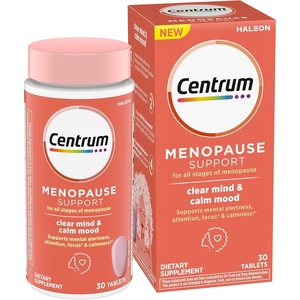 Centrum Clear Mind and Calm Mood Menopause Support Tablets, 30 Count(30 Count (Pack of 1))